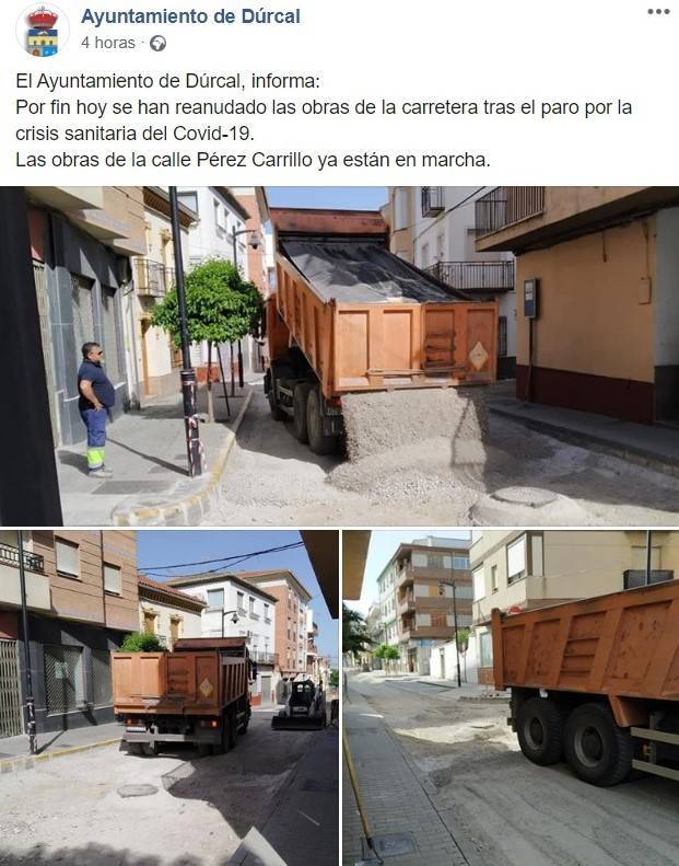 Se reanudan las obras de la calle Pérez Carrillo 2020 - Dúrcal (Granada)
