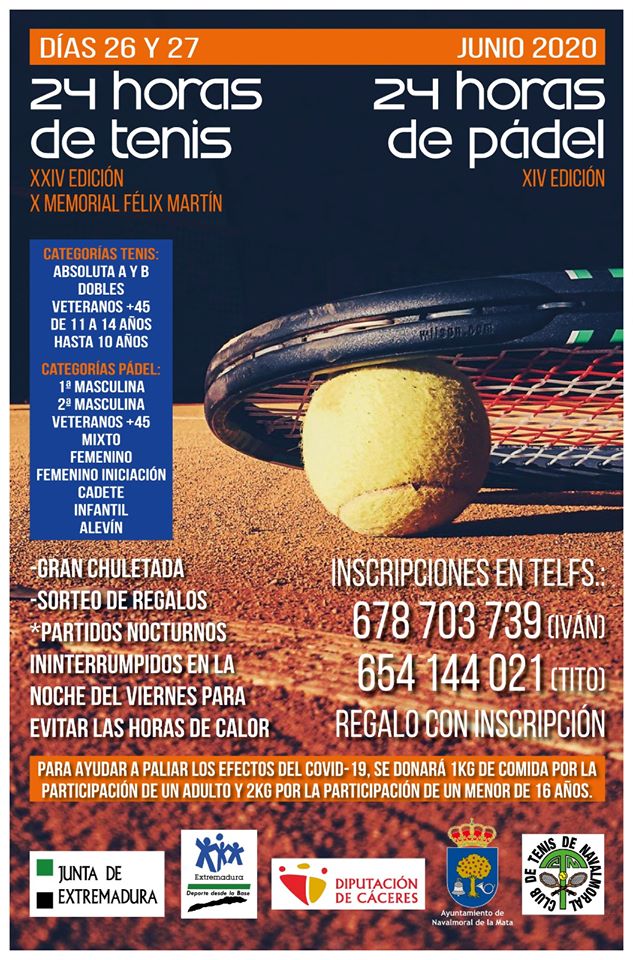 24 horas de tenis y pádel 2020 - Navalmoral de la Mata (Cáceres)