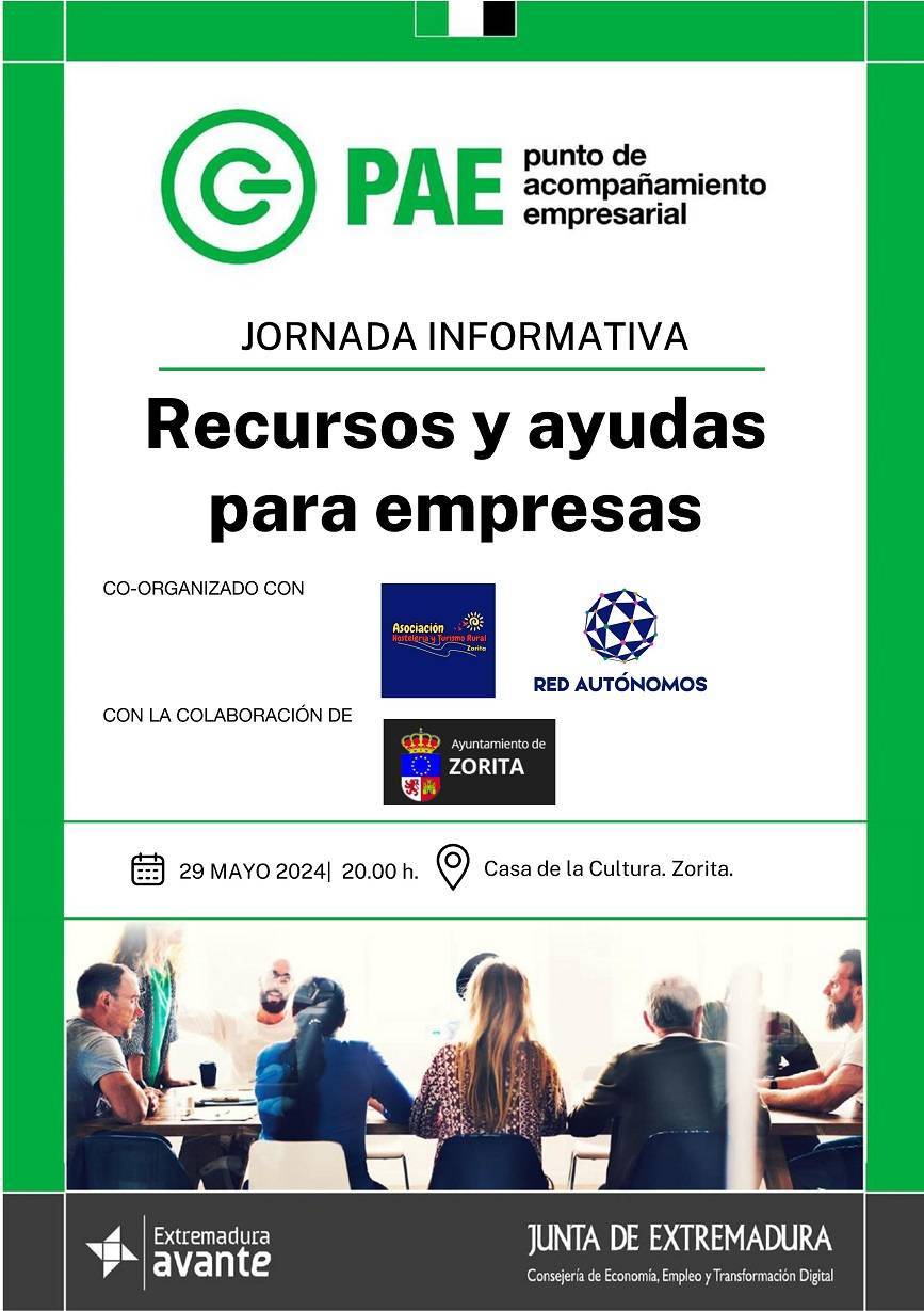 Jornada informativa sobre recursos y ayudas para empresas (2024) - Zorita (Cáceres)
