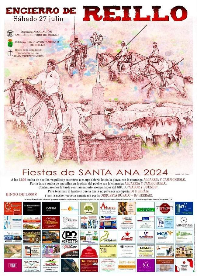 Encierro de las fiestas de Santa Ana (2024) - Reillo (Cuenca)