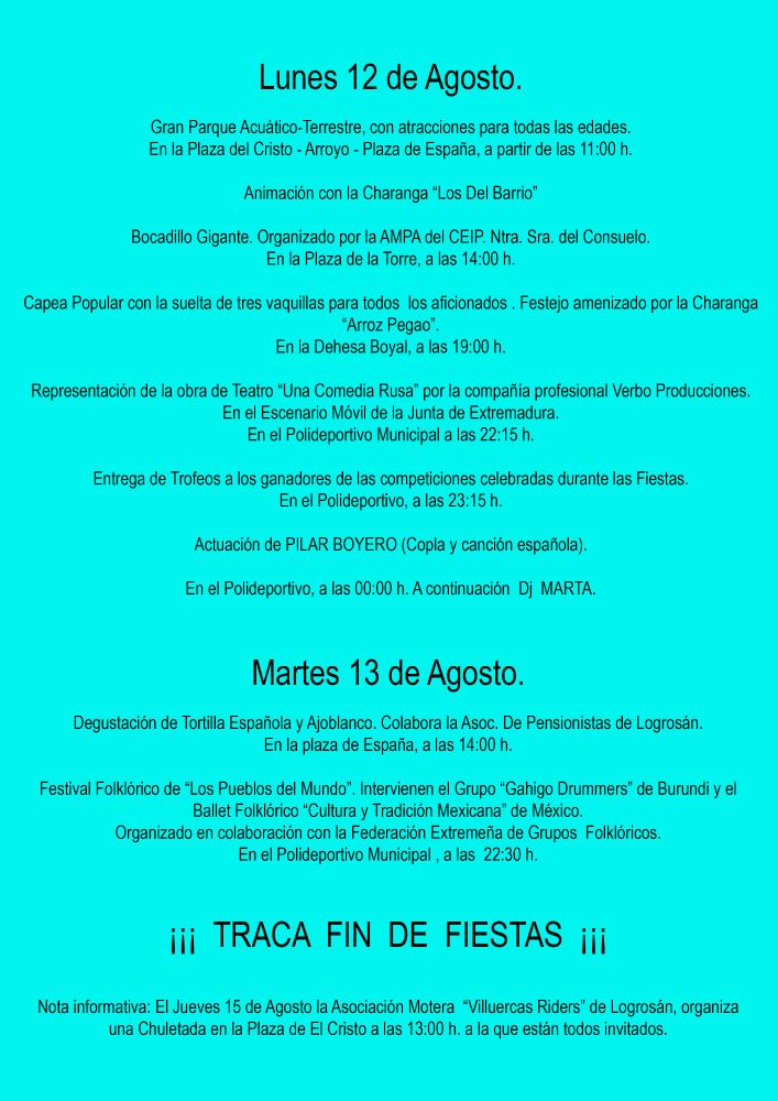 Programa de fiestas patronales en honor a Nuestra Señora del Consuelo (2024) - Logrosán (Cáceres) 9
