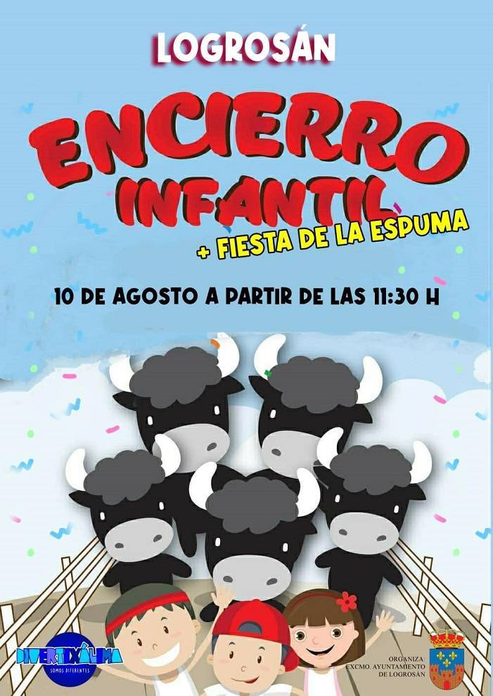 Encierro infantil y fiesta de la espuma (2024) - Logrosán (Cáceres)