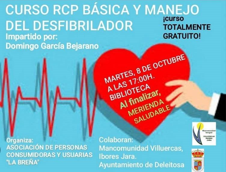 Curso de RCP básica y manejo del desfibrilador (2024) - Deleitosa (Cáceres)