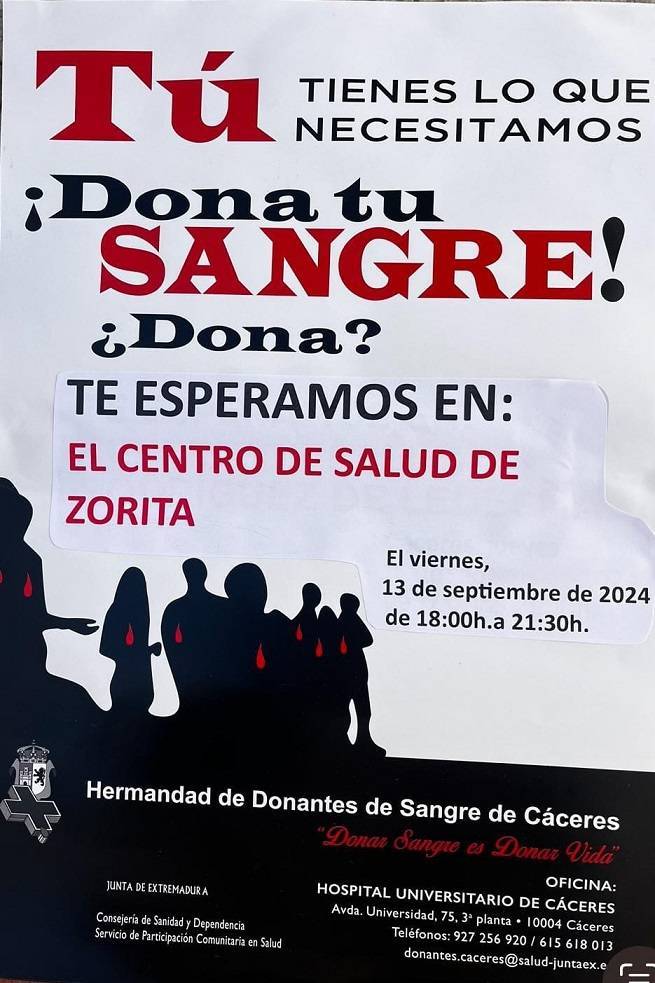 Donación de sangre (septiembre 2024) - Zorita (Cáceres)