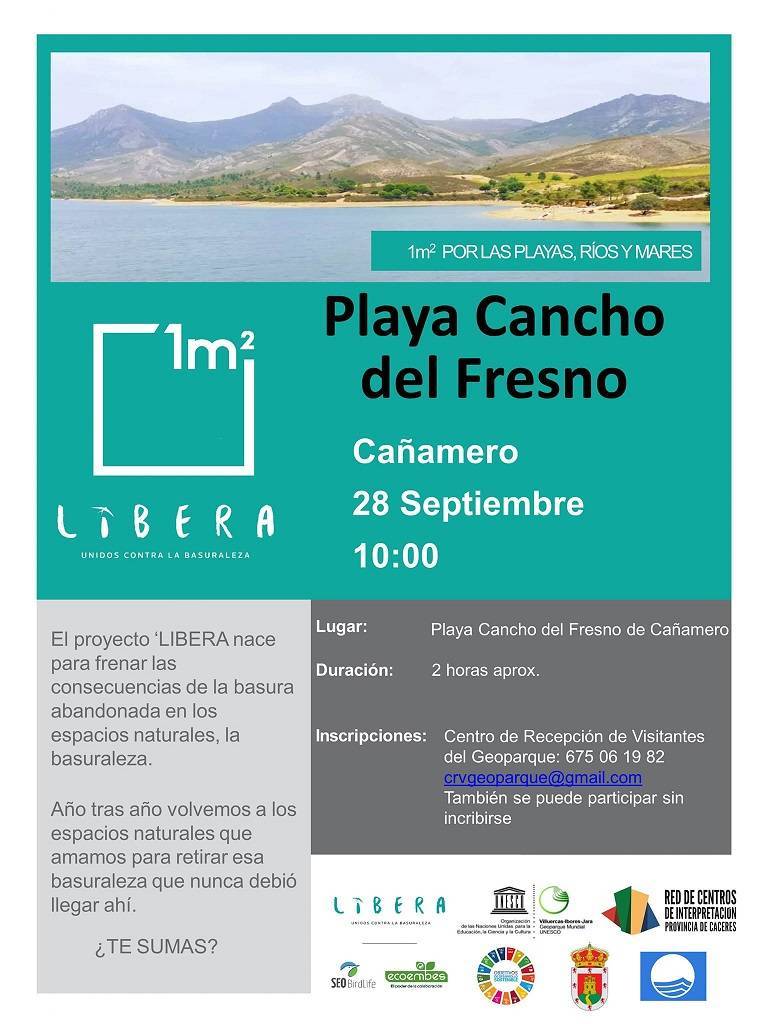 Recogida de basura en la playa Cancho del Fresno (2024) - Cañamero (Cáceres)