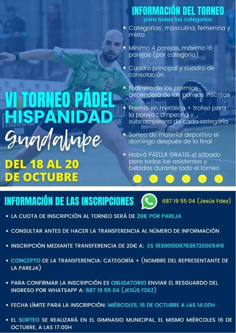 VI Torneo de Pádel Hispanidad - Guadalupe (Cáceres)