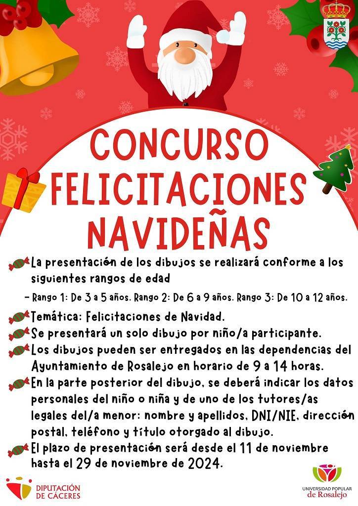 Concurso de dibujo de felicitaciones navideñas (2024) - Rosalejo (Cáceres)