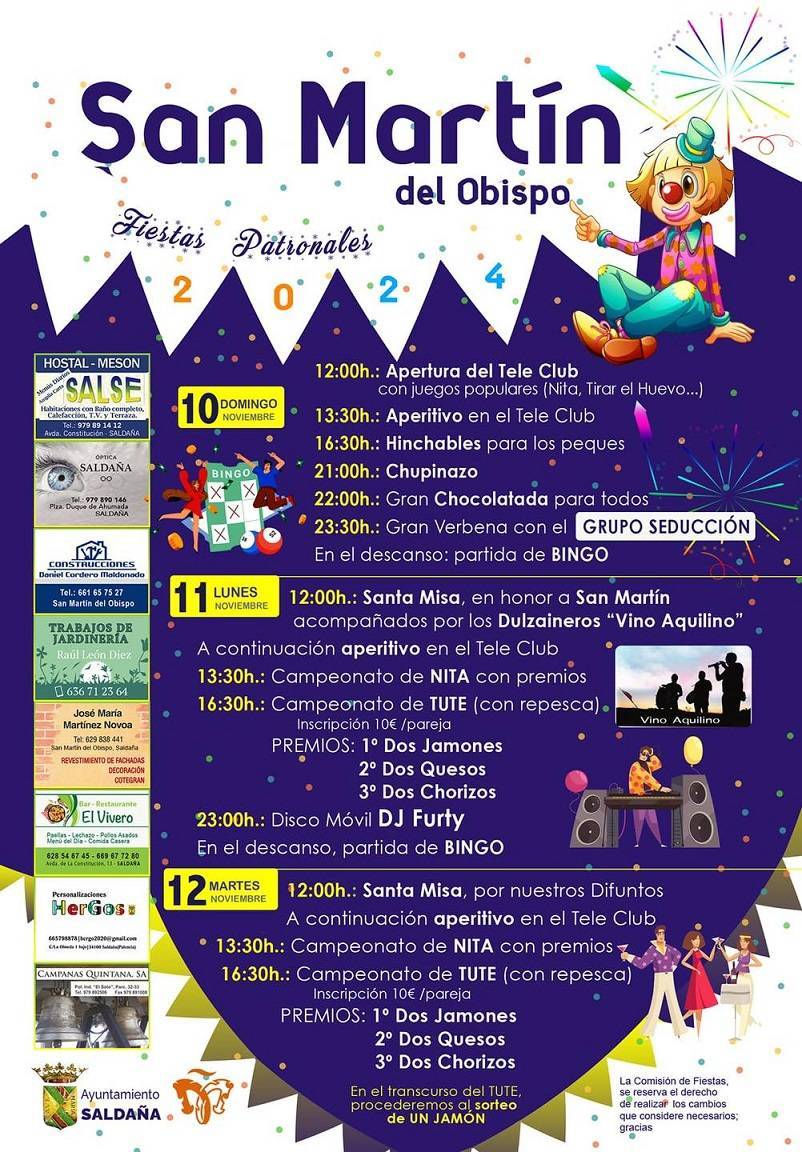 Fiestas patronales de San Martín (2024) - San Martín del Obispo (Palencia)